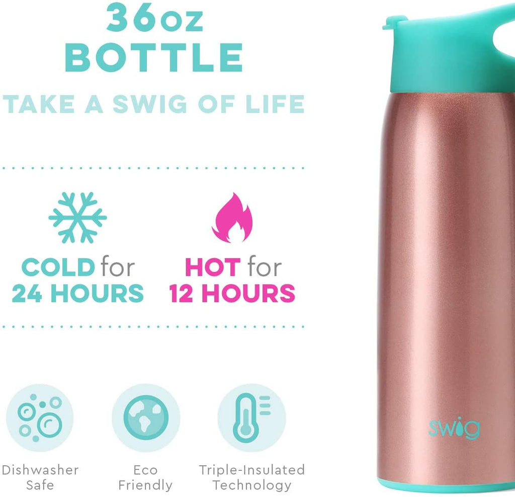 Swig Rose Gold 36oz Wide Mouth Bottle