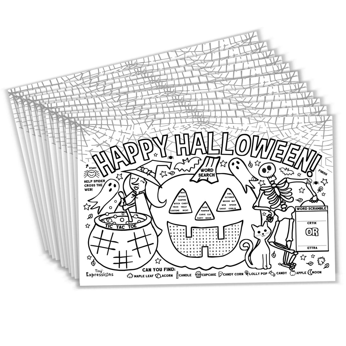 Halloween Paper Pumpkin Placemat Set *Final Sale*