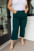 Judy Blue Briar High Rise Control Top Wide Leg Crop Jeans in Teal