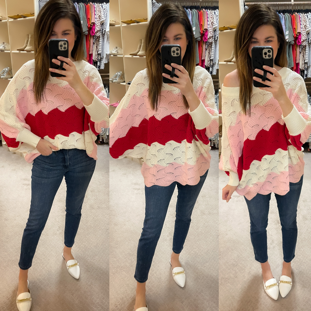 Jovie Sweater in Pink/Red