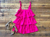 Love Potion Tiered Dress in Fuchsia