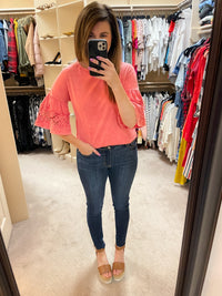 SALE! Jana Mineral Washed Top in Strawberry *Final Sale*