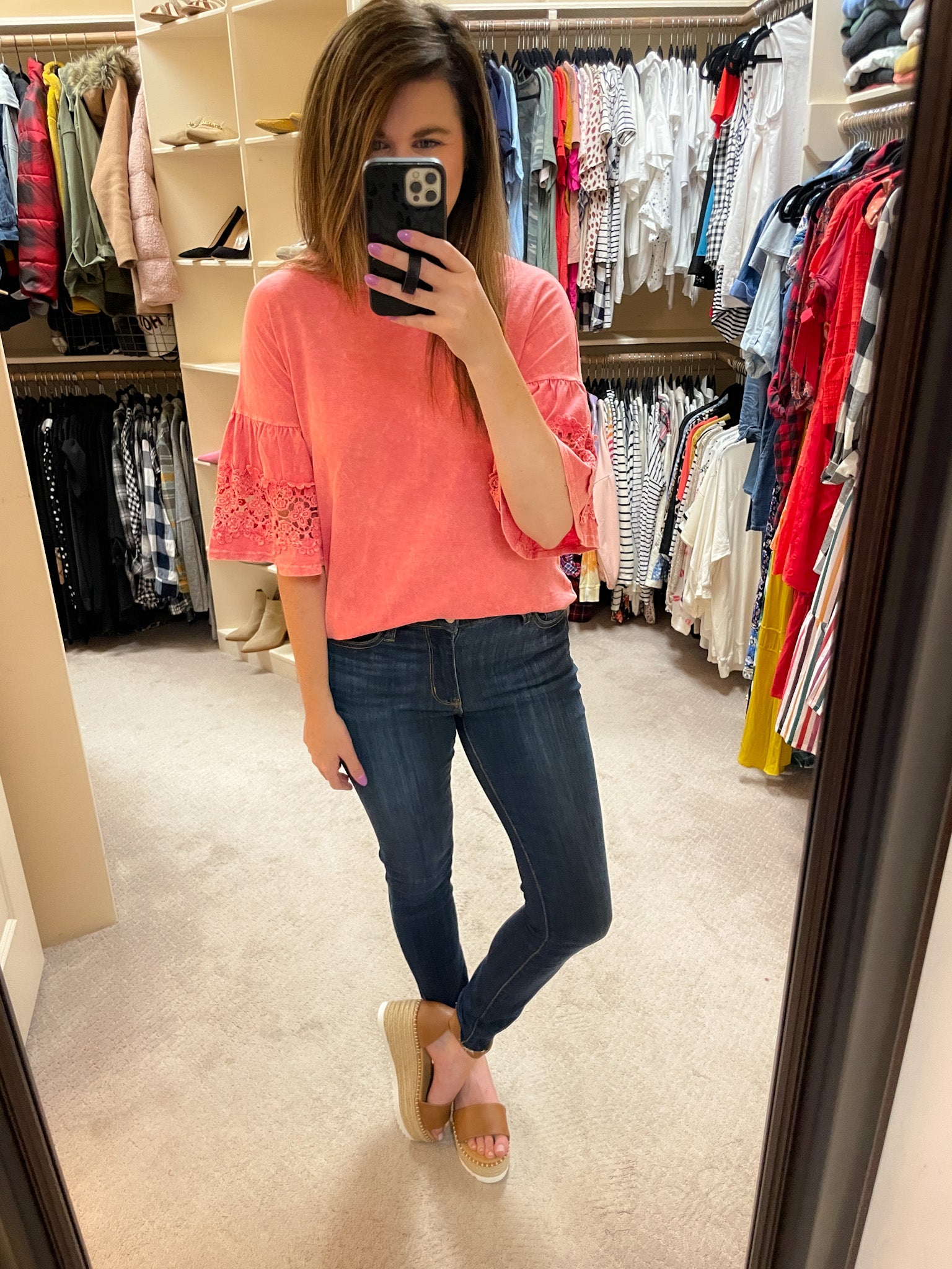 SALE! Jana Mineral Washed Top in Strawberry *Final Sale*