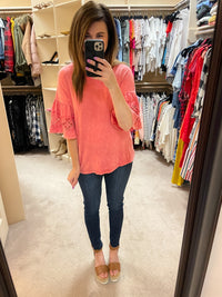 SALE! Jana Mineral Washed Top in Strawberry *Final Sale*