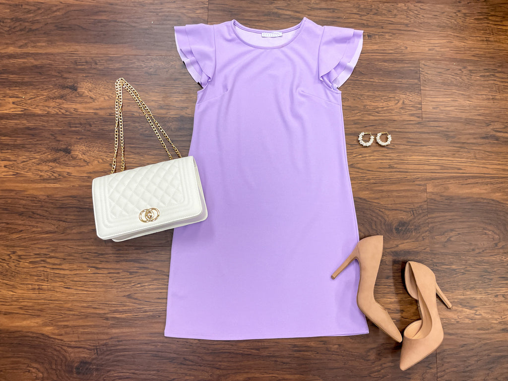 Ruffle Romance Dress in Lavender