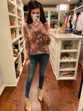 SALE! Blooms in Fall Top in Burgundy