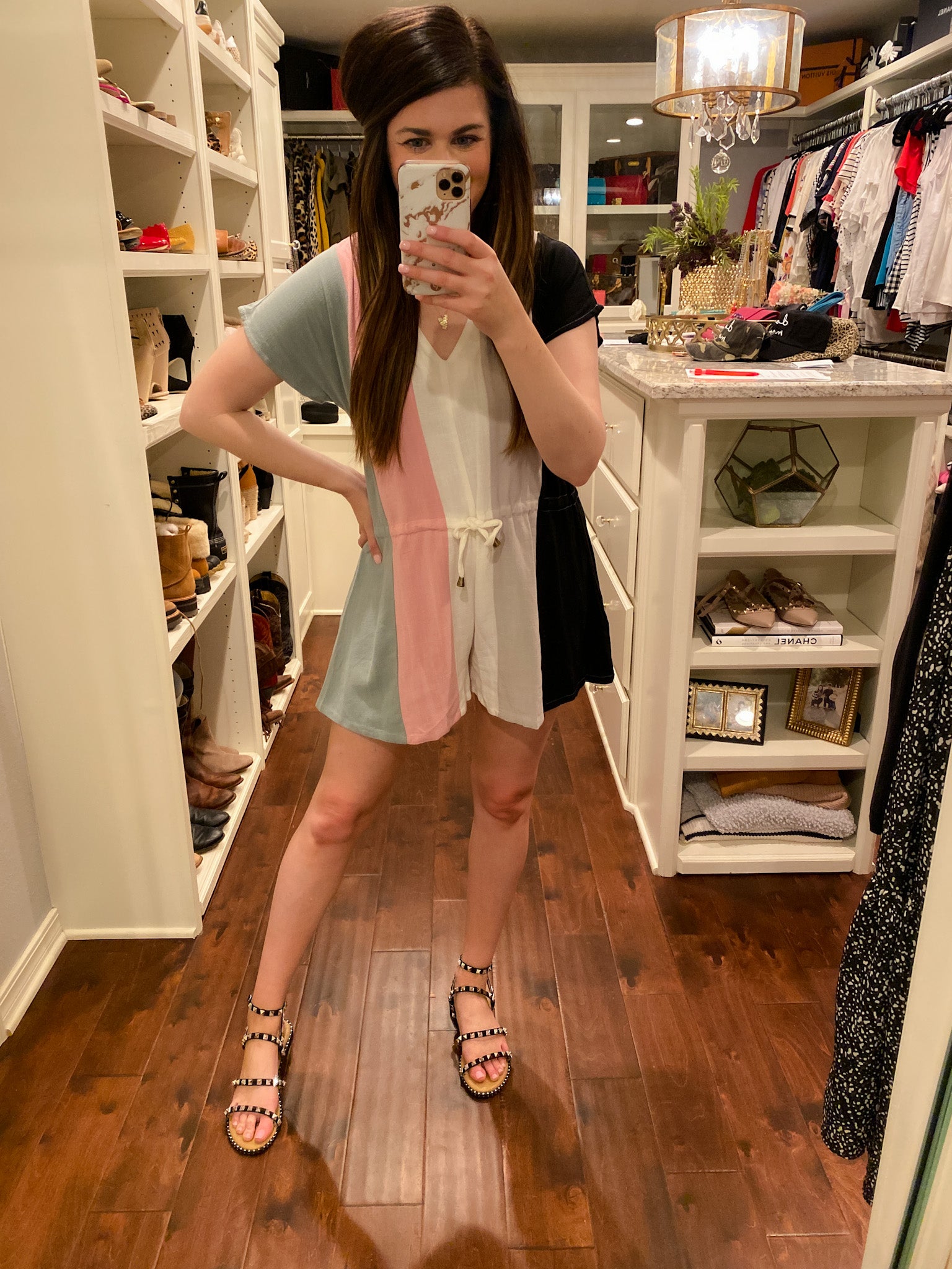 Ainsley Romper in Black Combo