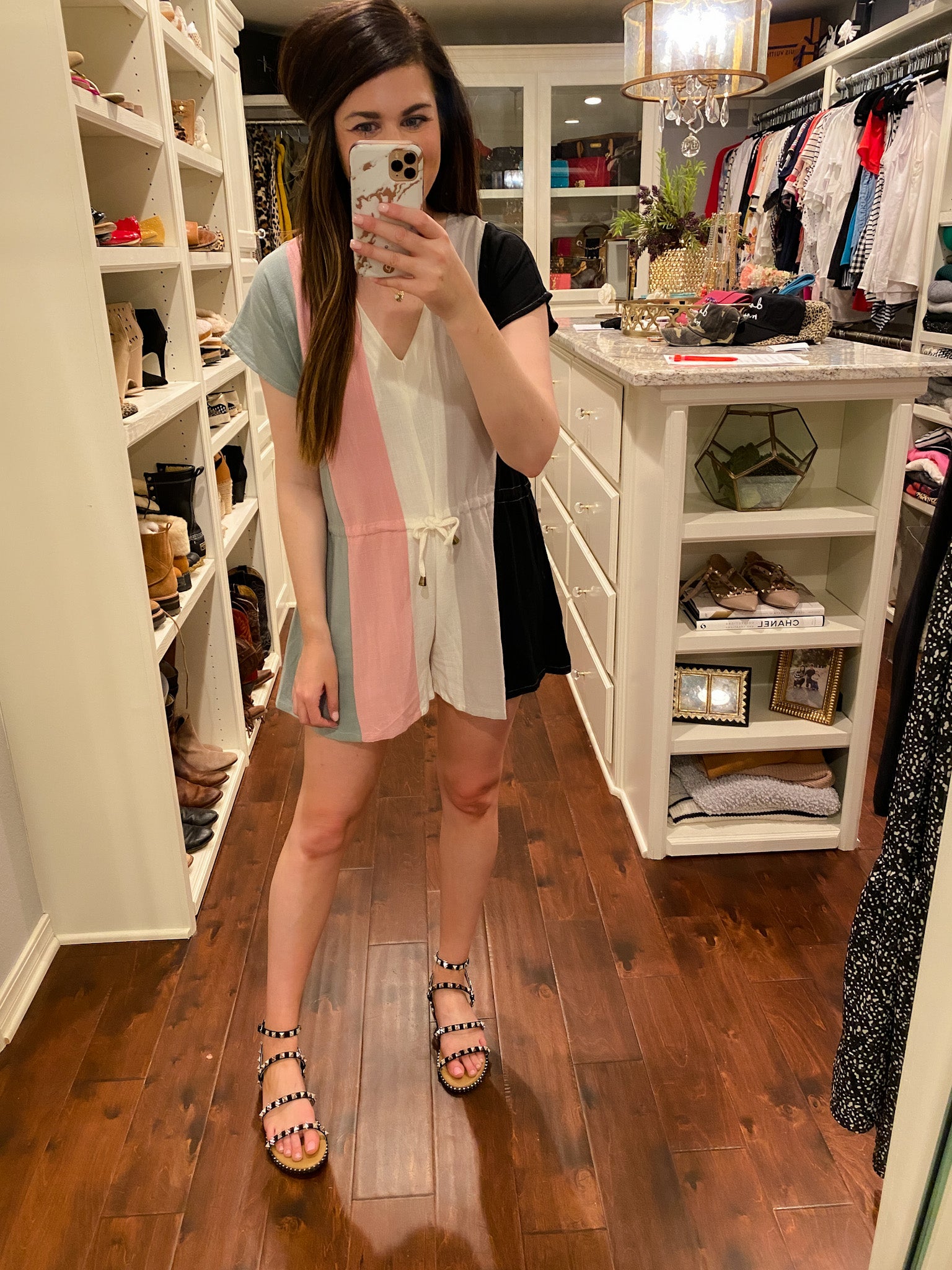 Ainsley Romper in Black Combo