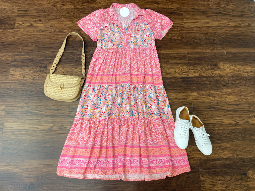 Sunday Stroll Maxi Dress in Pink