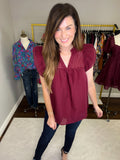 Deserve the World Top in Burgundy
