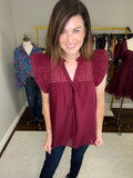 Deserve the World Top in Burgundy