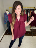 Deserve the World Top in Burgundy