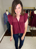 Deserve the World Top in Burgundy