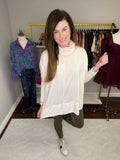True Warmth Cowl Neck Pullover in Off White