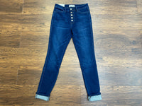 Vervet Ali Straight Leg Button Front Jeans