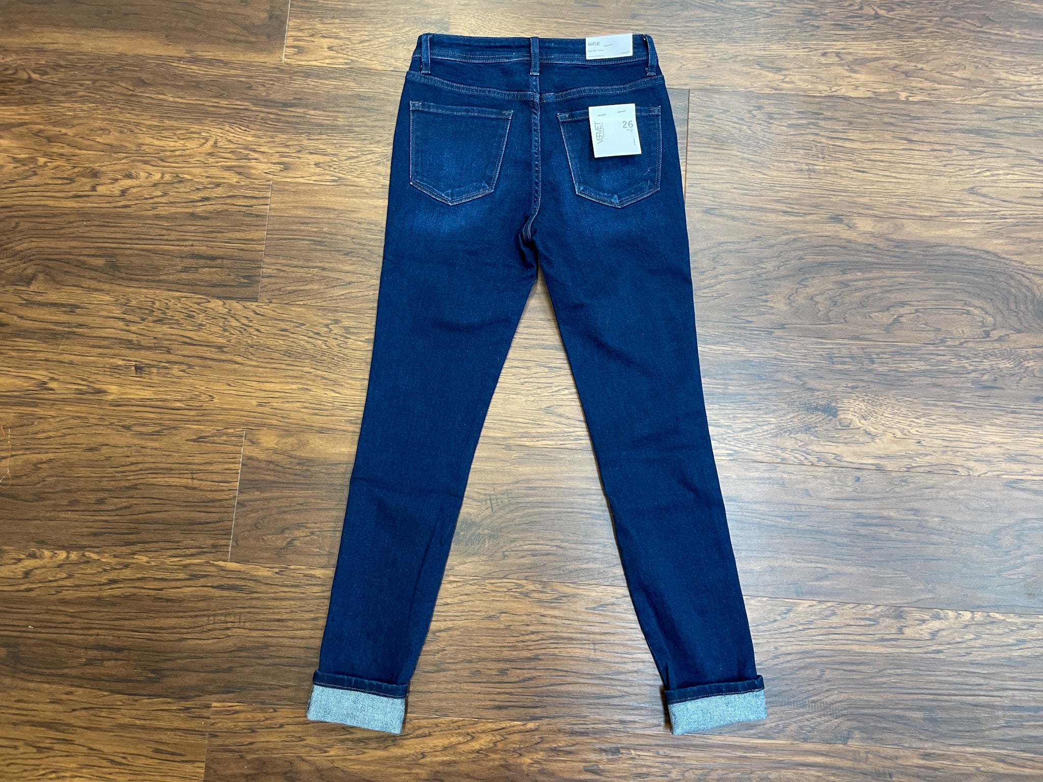 Vervet Ali Straight Leg Button Front Jeans