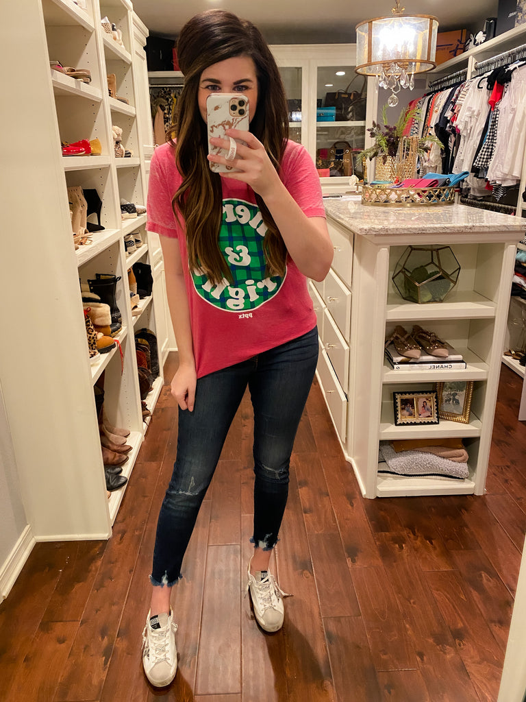 Merry and Bright Plaid Circle Tee