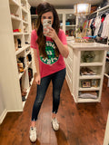 Merry and Bright Plaid Circle Tee