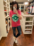 Merry and Bright Plaid Circle Tee