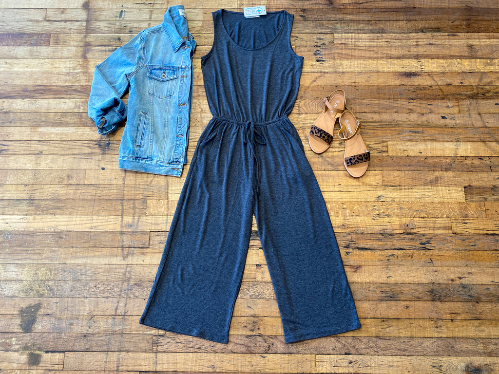 *BELLES & DOORBUSTER* Creative Approach Jumpsuit in Charcoal
