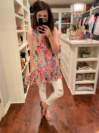 SALE! Splash of Color Tank in Coral and Royal *Final Sale*