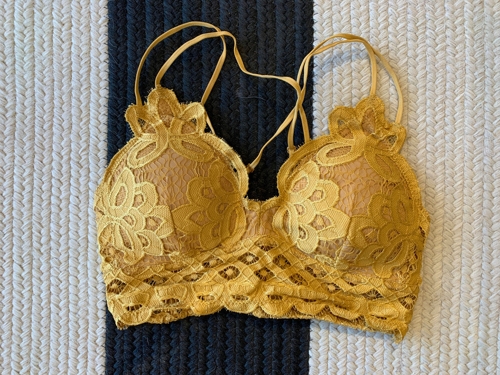 Adlee Lace Bralette in Mustard