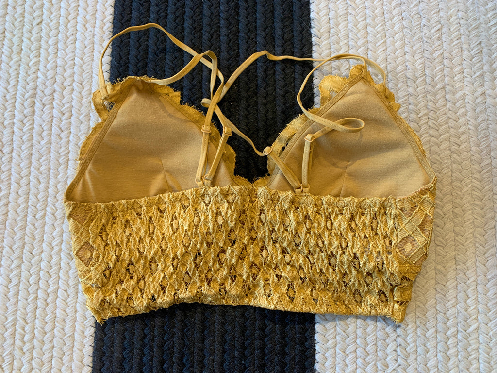 Adlee Lace Bralette in Mustard