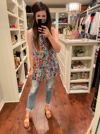 SALE! Splash of Color Tank in Coral and Royal *Final Sale*