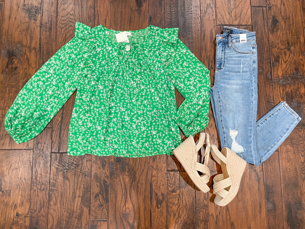 Don't Miss a Beat Top in Green