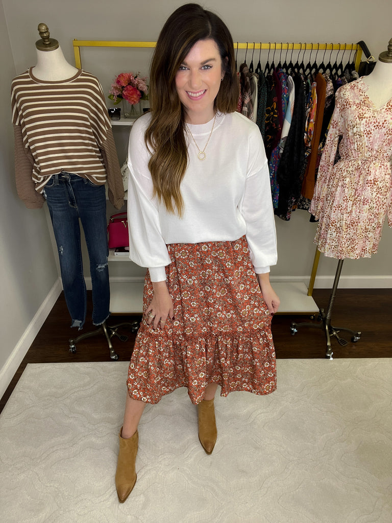 Cheer You On Midi Skirt