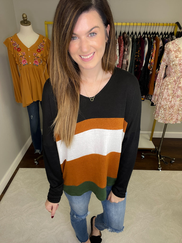 SALE! Just My Type Color Block Top