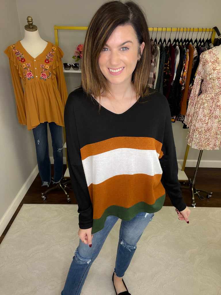 SALE! Just My Type Color Block Top