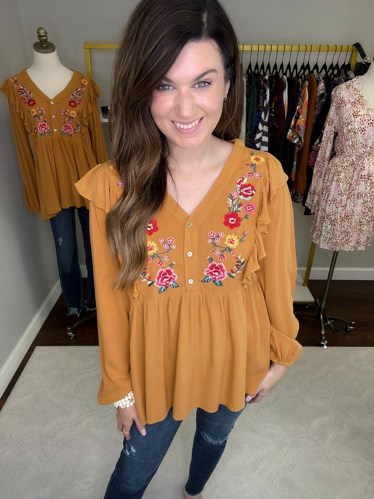 Just Be You Embroidered Top