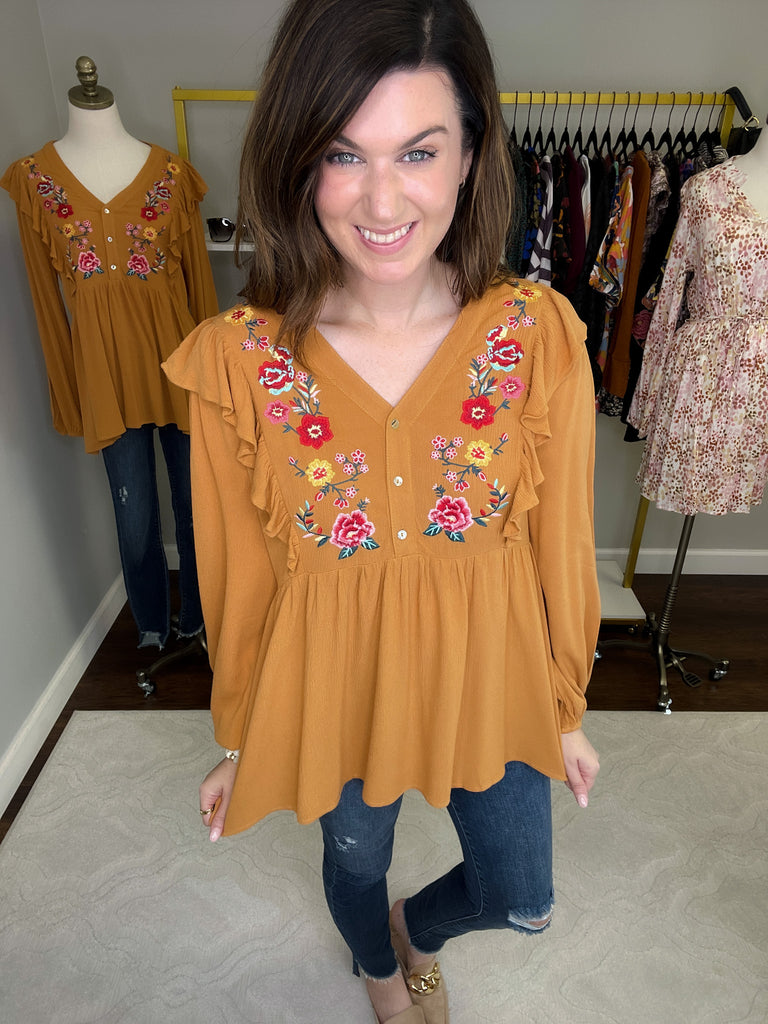 Just Be You Embroidered Top