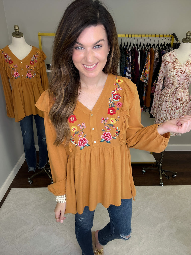 Just Be You Embroidered Top