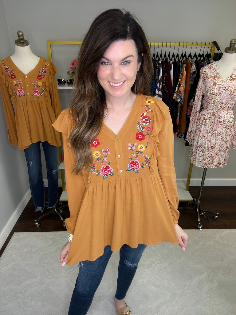 Just Be You Embroidered Top