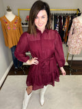 Stars Align Dress in Burgundy