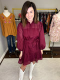 Stars Align Dress in Burgundy