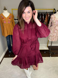 Stars Align Dress in Burgundy