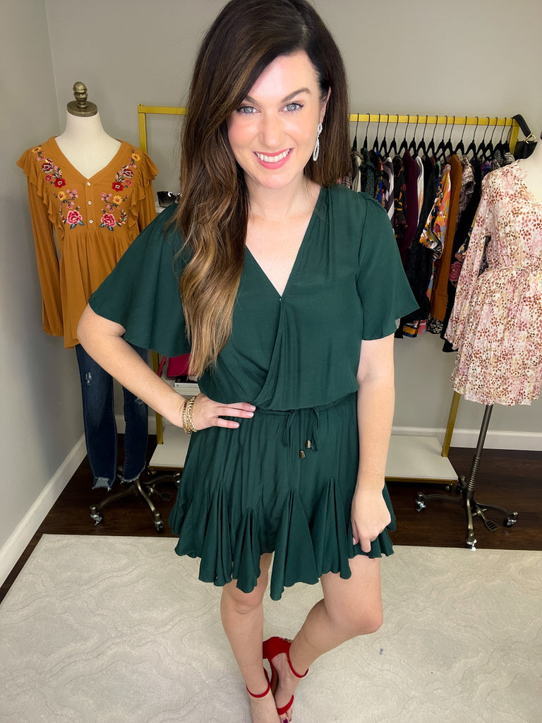 Time to Dance Dress in Hunter