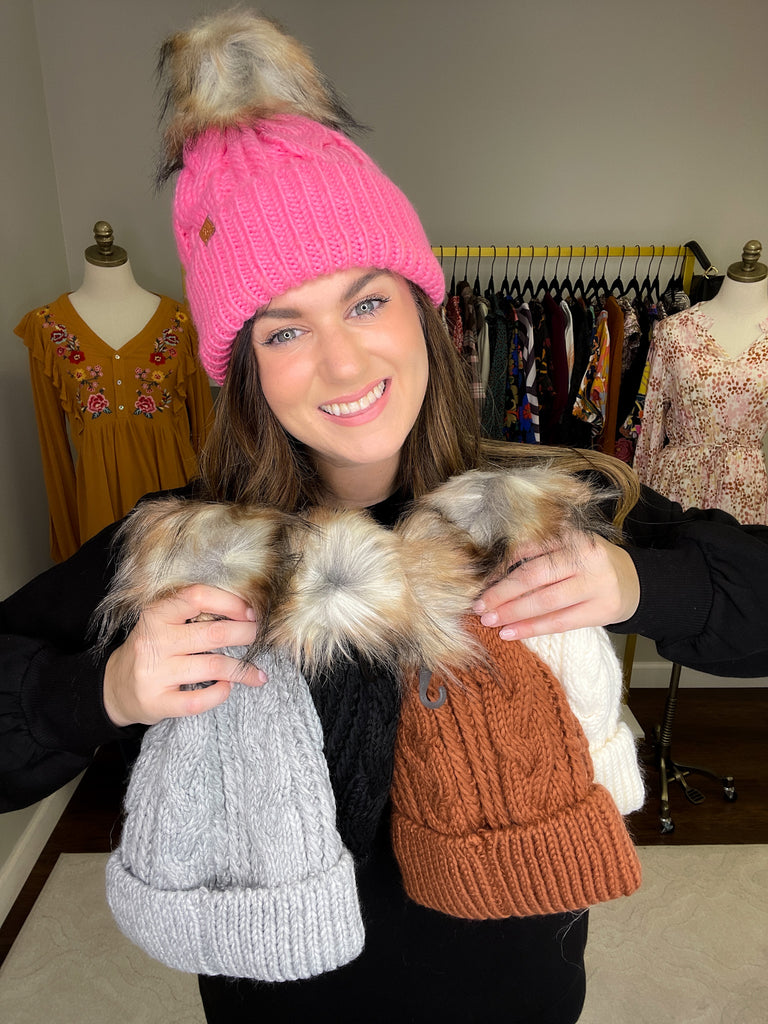 *BELLES & DOORBUSTER* Lined Pom-Pom Beanie