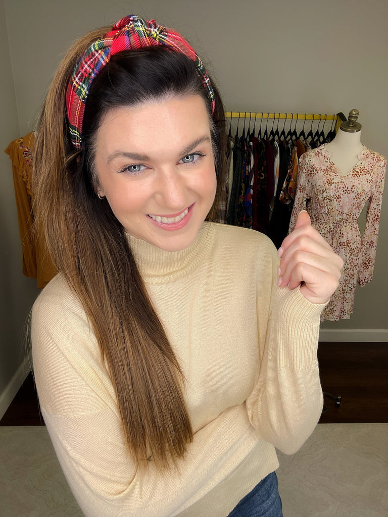 Red Plaid Headband