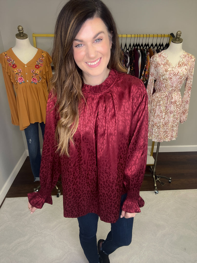 Own the Spotlight Top in Burgundy