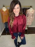 Own the Spotlight Top in Burgundy