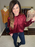 Own the Spotlight Top in Burgundy