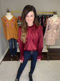 Own the Spotlight Top in Burgundy