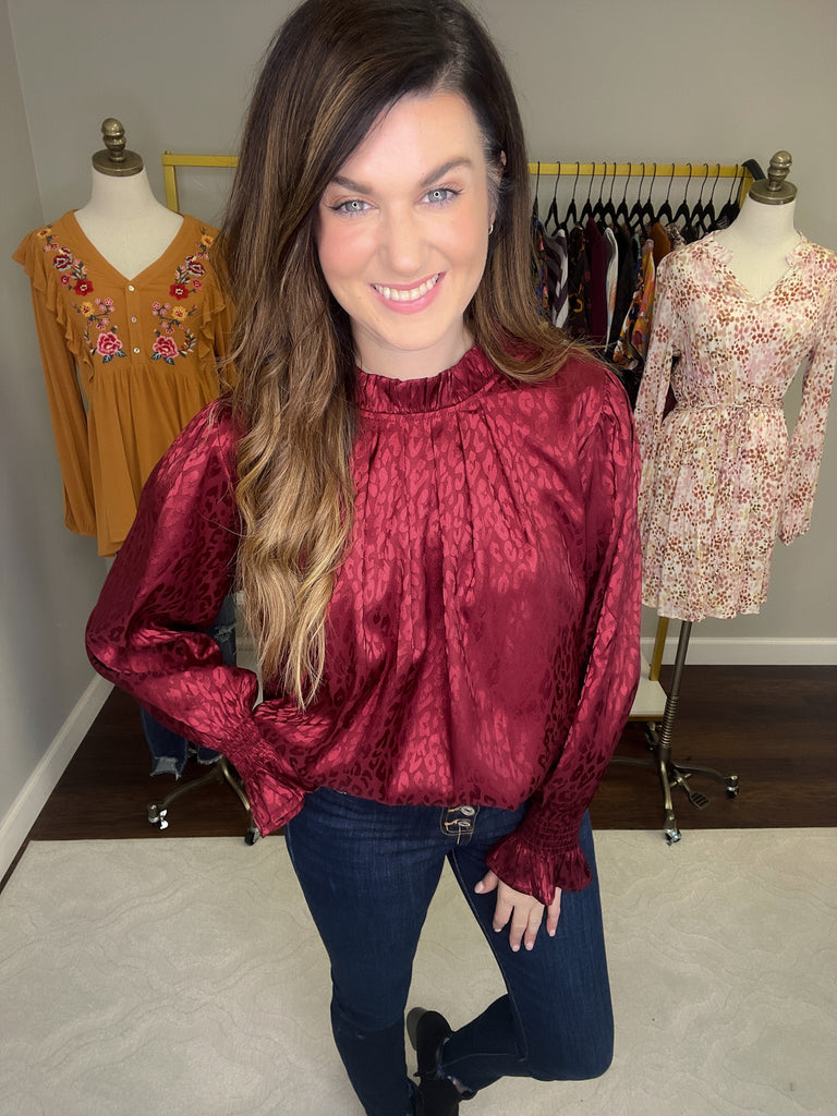 Own the Spotlight Top in Burgundy