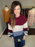 Sweeter in Stripes Sweater in Wine