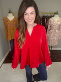 Leading the Way Top in Red