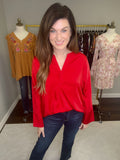 Leading the Way Top in Red